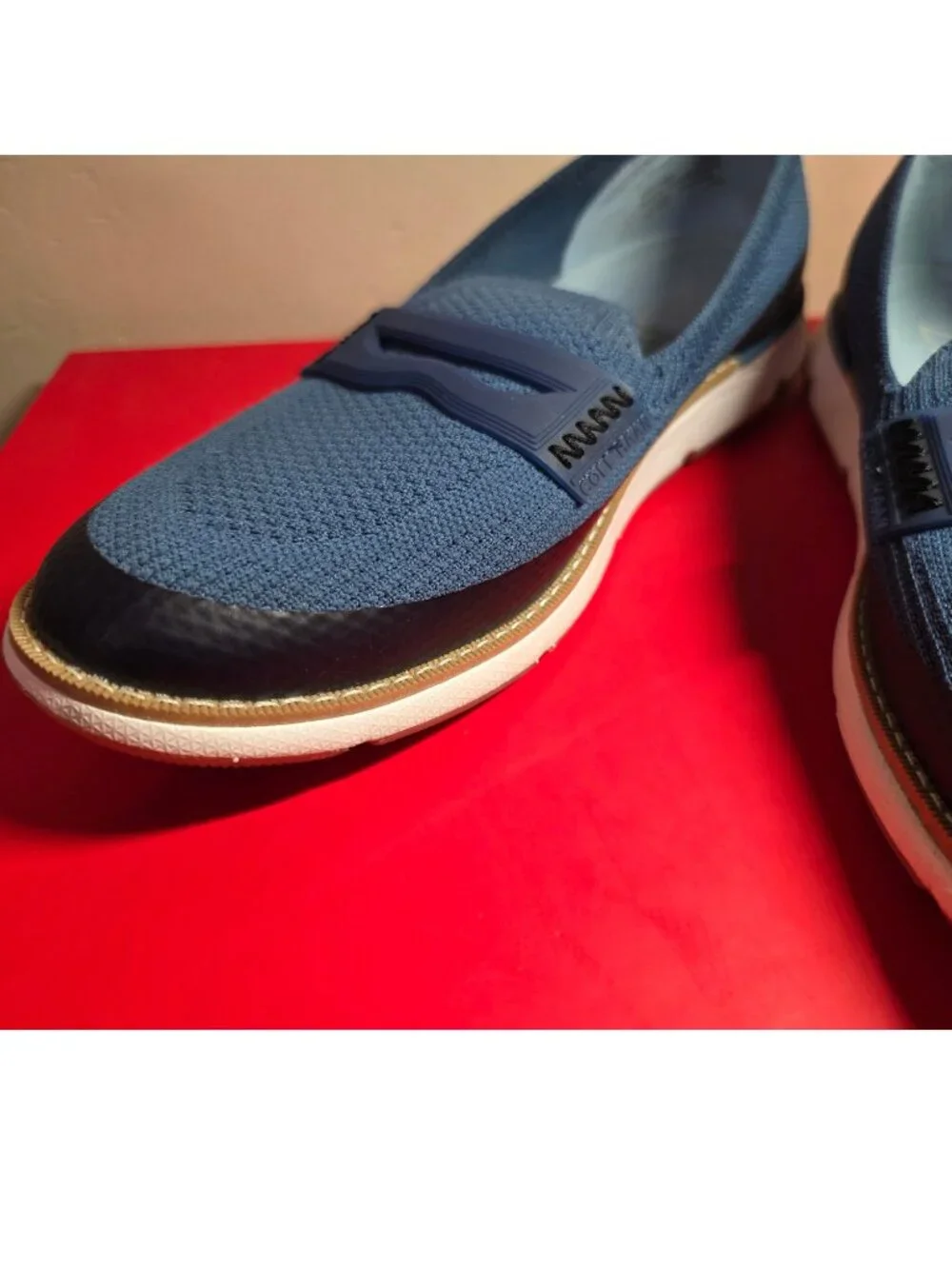 Cole Haan 4.ZERØGRAND Knit Loafers Navy Blue Women's 8.5 B  Worn Twice